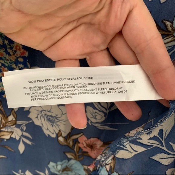 Band of Gypsies sheer boho blue floral kimono style jacket. Size XS/S - Picture 5 of 5